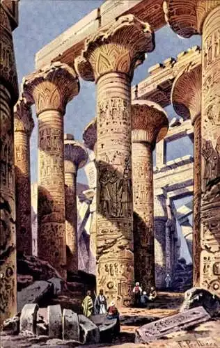 Künstler Ak Perlberg, F., Karnak Ägypten, Tempel