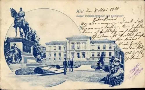 Ak Kiel, Kaiser Wilhelm-Denkmal, Universität