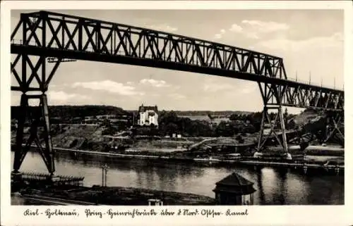 Ak Holtenau Kiel, Prinz Heinrich Brücke, Hochbrücke