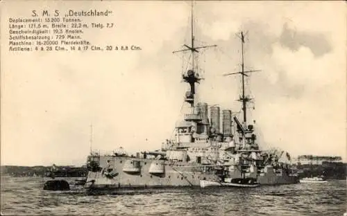 Ak Deutsches Kriegsschiff, S.M.S. Deutschland, Kaiserliche Marine