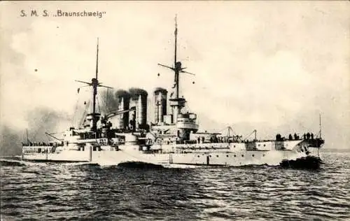 Ak Deutsches Kriegsschiff, S.M.S. Braunschweig, Kaiserliche Marine