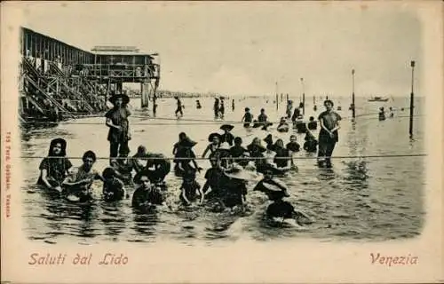 Ak Lido di Venezia Veneto, Stabilimento Bagni visto dal Mare