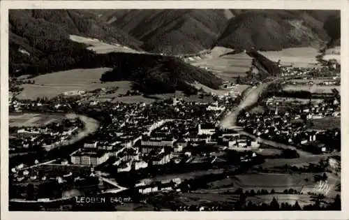 Ak Leoben Steiermark, Gesamtansicht, Luftbild