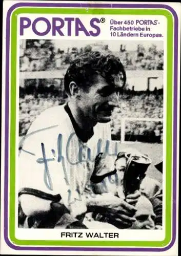 Autogrammkarte Fußball, Fritz Walter, Pokal