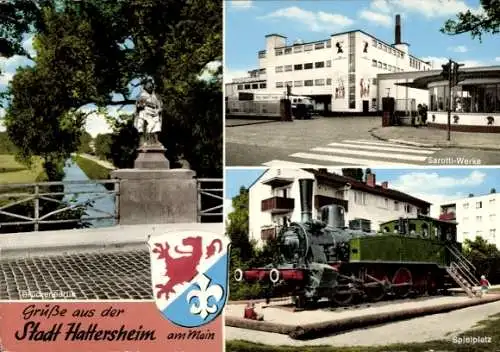 Ak Hattersheim am Main, Sarotti Werke, Spielplatz, Brücke
