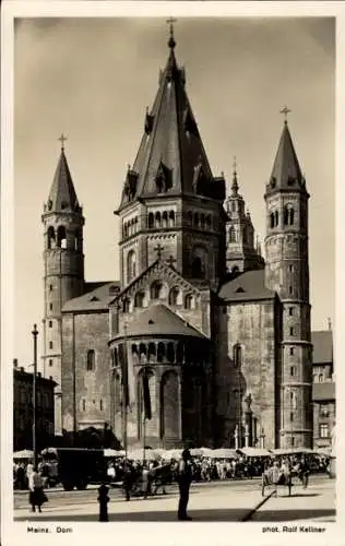 Ak Mainz am Rhein, Dom vom Liebfrauenplatz gesehen