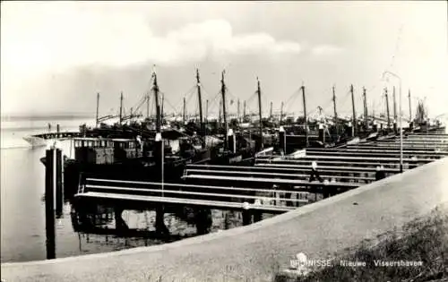 Ak Bruinisse Zeeland, Neuer Fischereihafen, Boote