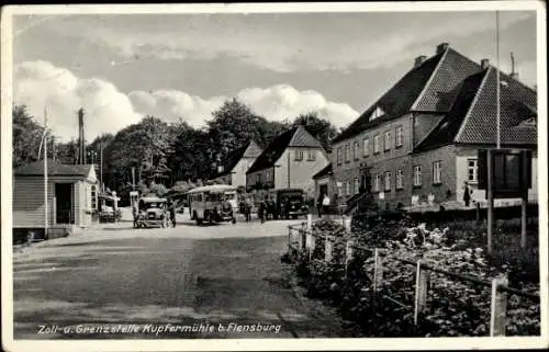 Ak Kupfermühle Flensburg, Zoll und Grenzstelle, Grenzübergang