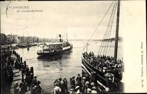 Ak Flensburg in Schleswig Holstein, Dampfschiffs-Pavillon