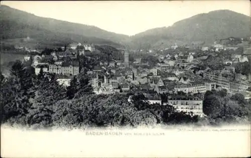 Ak Baden Baden am Schwarzwald, Blick vom Schloss Solms