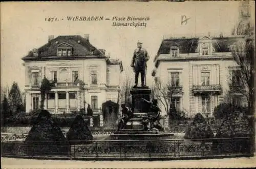 Ak Wiesbaden in Hessen, Bismarckplatz