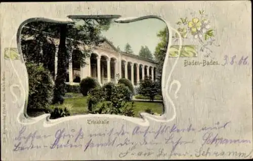 Passepartout Ak Baden Baden, Blick auf die Trinkhalle, Wandelgang