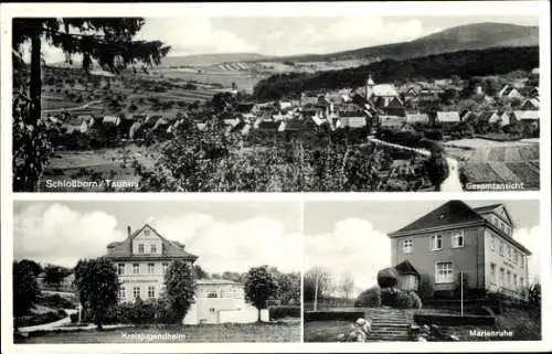 Ak Schloßborn Glashütten im Taunus, Gesamtansicht, Kreisjugendheim, Marienruhe