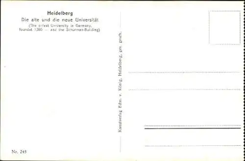 Ak Heidelberg am Neckar, Alte und neue Universität