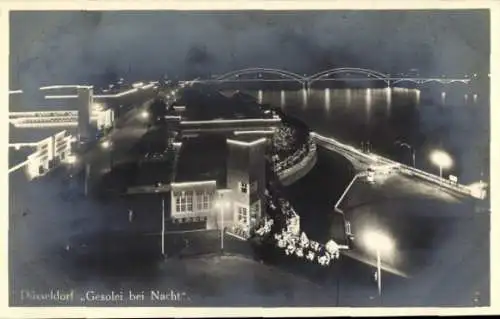 Ak Düsseldorf am Rhein, Gesolei, Nacht, große Ausstellung 1926