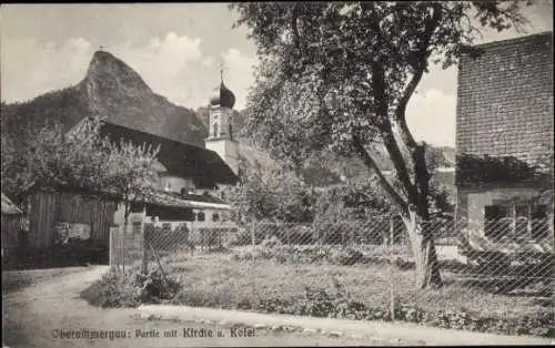 Ak Oberammergau in Oberbayern, Kirche, Kotel