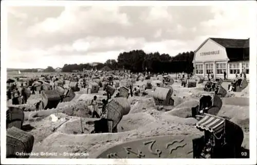 Ak Ostseebad Grömitz in Holstein, Strand, Sternzeichen, Strandhalle