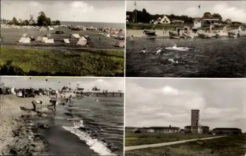 Ak Ostseebad Pelzerhaken Neustadt in Holstein, Leuchtturm, Strand, DLRG, Zelte, Boote