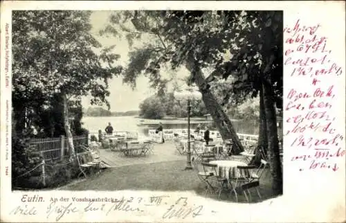 Ak Eutin in Ostholstein, Vosshausbrücke, Terrasse