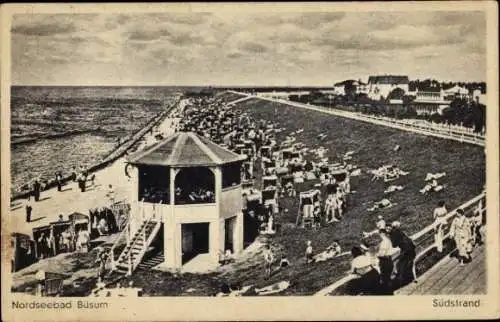 Ak Nordseebad Büsum, Südstrand