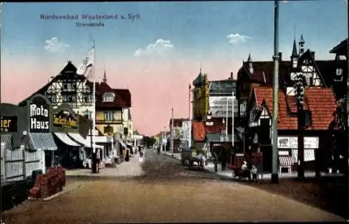 Ak Westerland auf Sylt, Strandstraße, Photo-Haus, Geschäfte