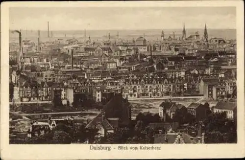 Ak Duisburg im Ruhrgebiet, Gesamtansicht, Blick vom Kaiserberg