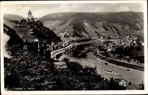 Ak Cochem an der Mosel, Panorama, Burg