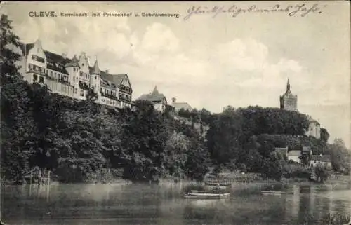 Ak Bad Cleve Kleve am Niederrhein, Kermisdahl, Prinzenhof, Schwanenburg