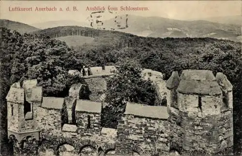 Ak Auerbach Bensheim an der Bergstraße Hessen, Blick vom Schlossturm