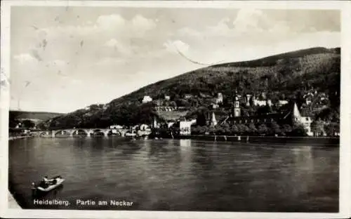 Ak Heidelberg am Neckar, Teilansicht, Brücke