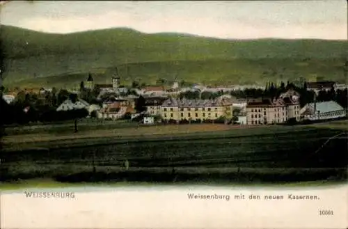 Ak Weißenburg am Sand Mittelfranken Bayern, Gesamtansicht, neue Kasernen