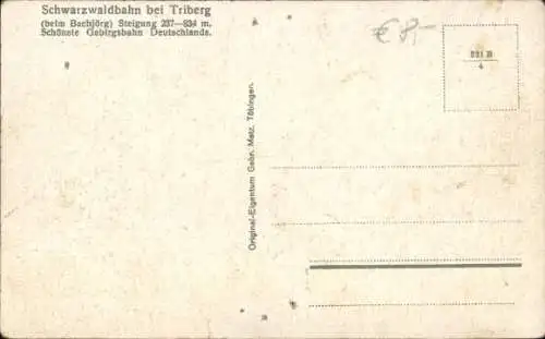 Ak Triberg im Schwarzwald, Schwarzwaldbahn beim Bachjörg, Dampflok