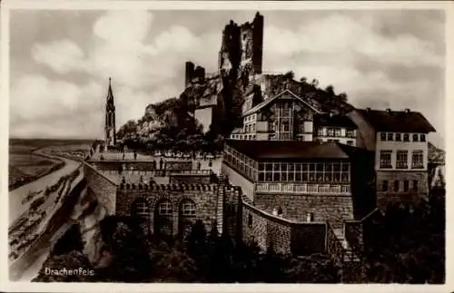 Ak Königswinter am Rhein, Drachenfels, Teilansicht