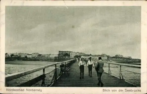 Ak Nordseebad Norderney Ostfriesland, Blick von der Seebrücke