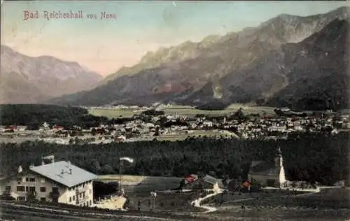 Ak Bad Reichenhall in Oberbayern, Blick von Nonn, Panorama