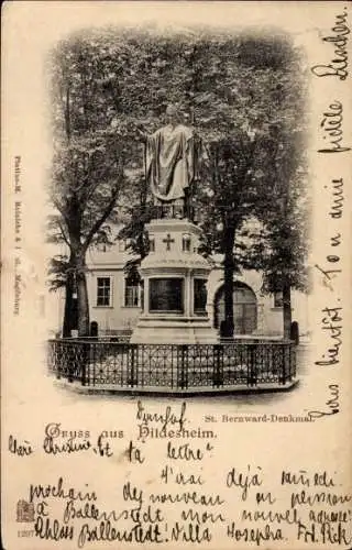 Ak Hildesheim in Niedersachsen, St. Bernward-Denkmal