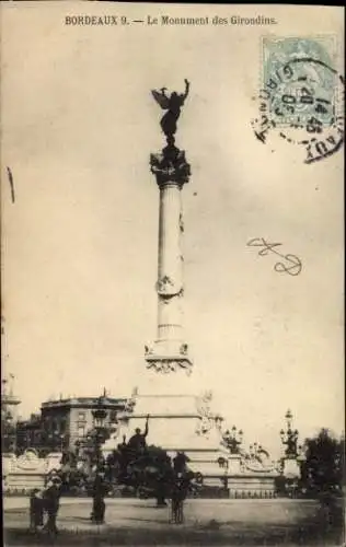 Ak Bordeaux Gironde, Monument des Girondins