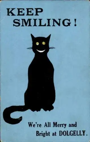 Ak Lächelnde schwarze Katze