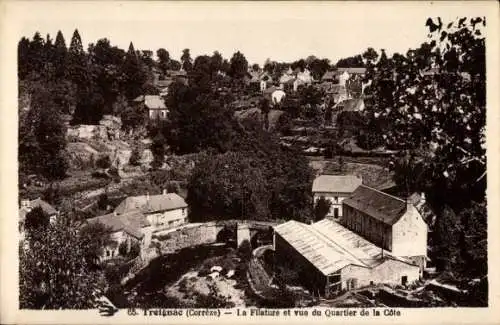 Ak Treignac Correze, La Filature, vue du Quartier de la Cote