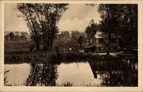 Ak Equigny Acquigny Eure, Teilansicht