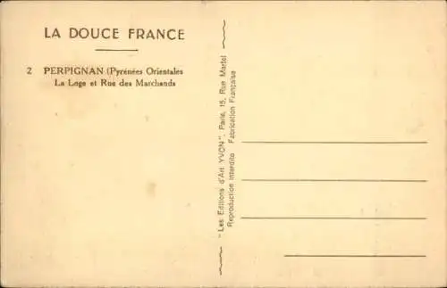 Ak Perpignan Pyrénées Orientales, Loge, Rue des Marchands, Grand Cafe de France