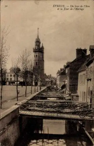 Ak Évreux Eure, Iton, Tour de l'Horloge