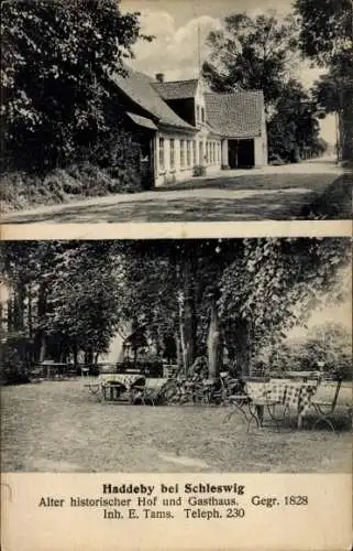 Ak Haddeby Busdorf in Schleswig Holstein, Alter historischer Hof und Gasthaus