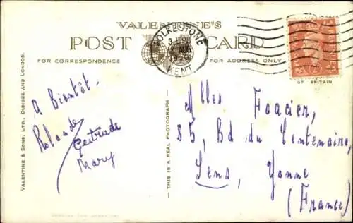 Ak Folkestone Kent England, Leas Cliff Hall