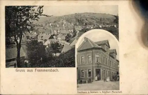 Ak Frammersbach im Spessart Unterfranken, Gesamtansicht, Gasthaus zum Löwen