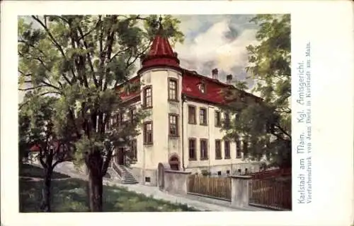 Künstler Ak Karlstadt am Main Unterfranken, Amtsgericht