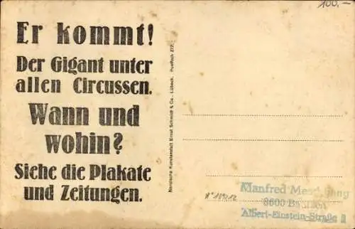 Ak Gruß vom Flugzeuggeschwader des Risen-Circus Gleich