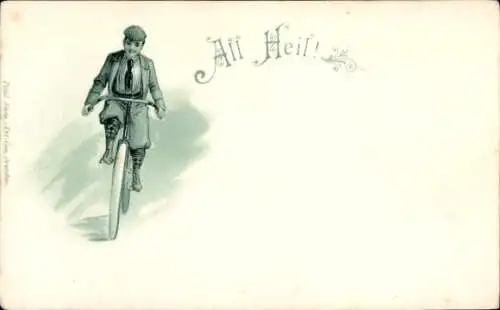 Litho All Heil, Radfahrer, Fahrrad