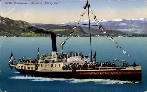 Ak Bodensee, Dampfer König Karl