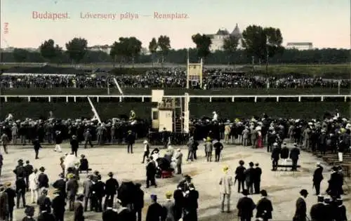 Ak Budapest Ungarn, Loverseny palya, Rennplatz, Pferderennbahn